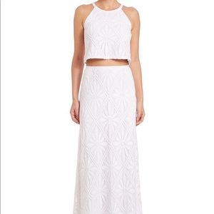 Lilly Pulitzer, White Lace Two Piece Maxi - Size 8
